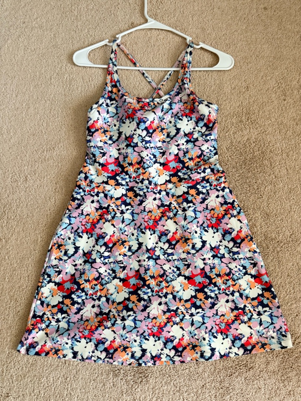 Women’s Navy Floral Sleeveless Dress